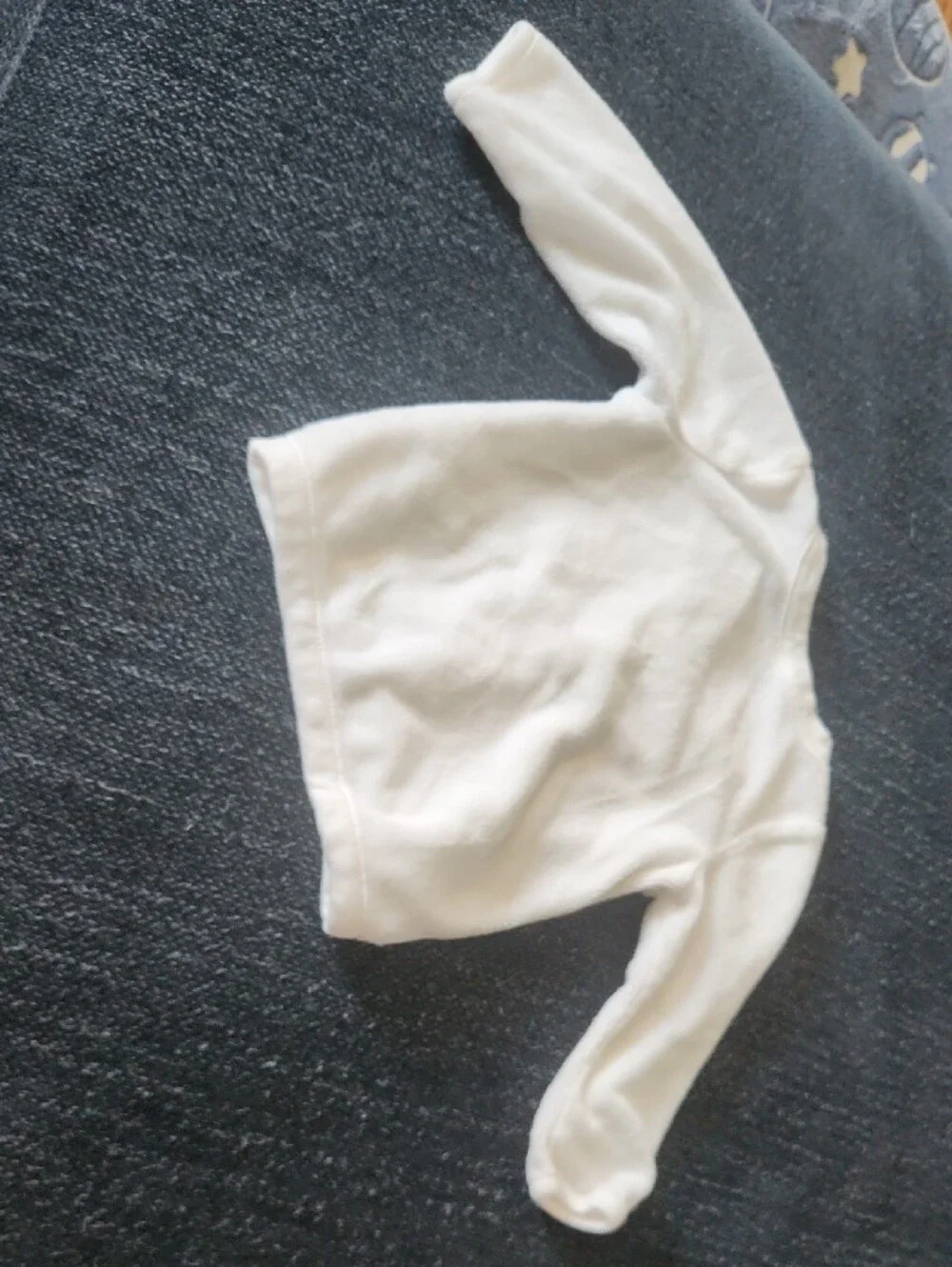 Carter's White Terrycloth Baby Snap-Front Long Sleeve Shirt
